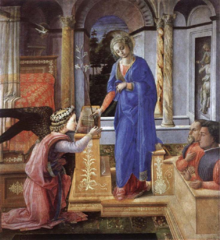 Fra Filippo Lippi The Annunciation with two kneeling donors